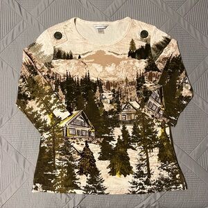 Semi Vintage Christopher & Banks Womens AOP Top (M)